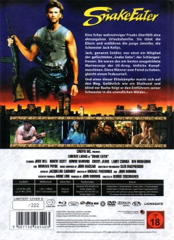 Lorenzo Lamas ist Snake Eater - Wer ihn zum Feind hat, ist so gut wie tot! - Für ihn ist Amerika auch nur ein Dschungel. - 2-Disc Limited Uncut Mediabook von NSM Records - Limitiert auf 222 Stück & nummeriert - DVD & Blu-ray - Cover B - Neu & OVP